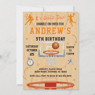 Convites Aniversário de Basquete Pessoal com Foto