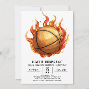 Convites Aniversário de Basquete Quimológico com Aquarela P