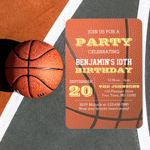 Convites Aniversário de Basquete Todas as Ocasiões