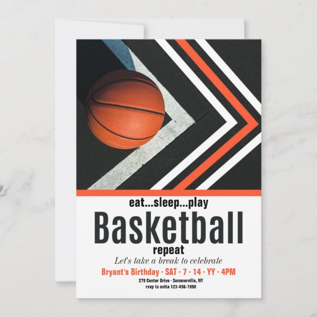 Convites Aniversário de Basquetebol (Frente)