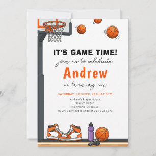 Convites Aniversário de Basquetebol Moderno Pessoal