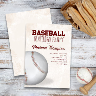 Convites Aniversário de Beisebol Menino Fofo Personalizado