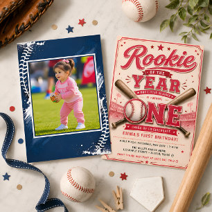 Convites Aniversário de Beisebol Rosa da Temporada de Novat