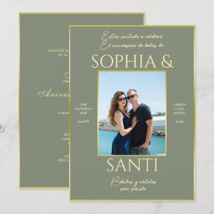 Convites Aniversário de bodas com foto de elegância moderna