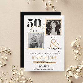 Convites Aniversário de Bodas de Ouro Então & Agora 50 anos