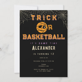 Convites Aniversário de Bola de Halloween ou Basket