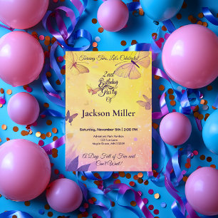 Convites Aniversário de Borboleta com Tigre Adorável