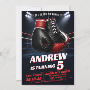 Convites Aniversário de Boxe Esportivo Pessoal