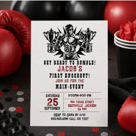 Convites Aniversário de Boxe Primeiro Nocaute