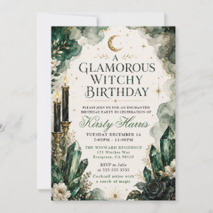 Convites Aniversário de Bruxa Glamouroso