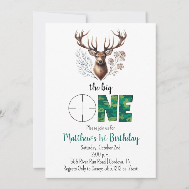 Convites Aniversário de Caça (Frente)
