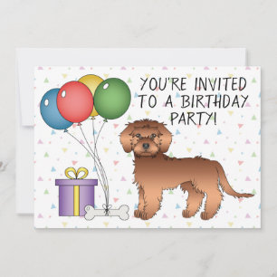 Convites Aniversário de Cachorro de Desenho Animado Fofo Mi
