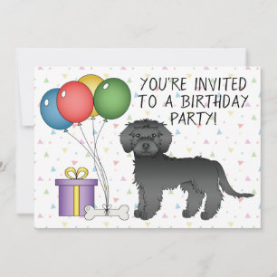 Convites Aniversário de Cachorro de Desenho Animado Fofo Mi
