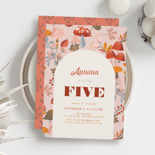 Convites Aniversário de Cair/Autumn Mushroom & Wildflower P
