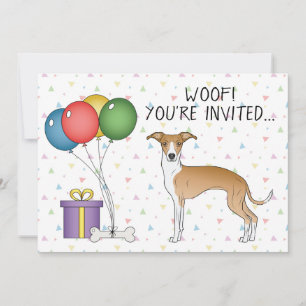 Convites Aniversário De Cão Cachorro Branco E Grego Italian
