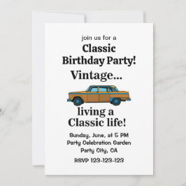 Convites Aniversário de Carro Clássico Antigo