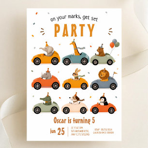 Convites Aniversário de Carro de Corrida