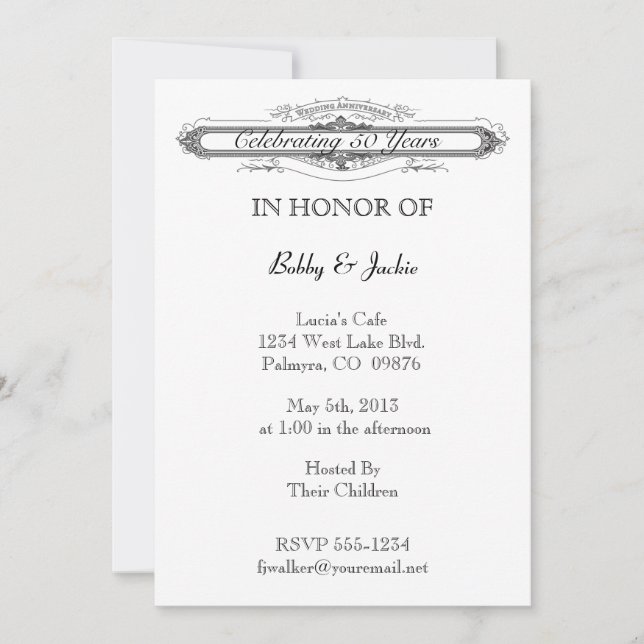 Convites Aniversário de Casamento (Frente)