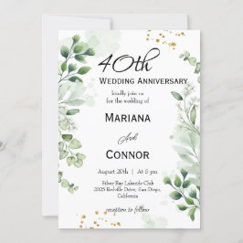 Convites Aniversário de Casamento Boho Caprichoso com Verde