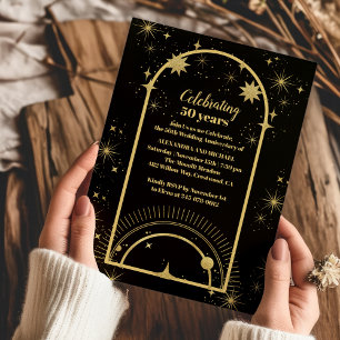 Convites Aniversário de Casamento Celestial Ouro Preto Míst