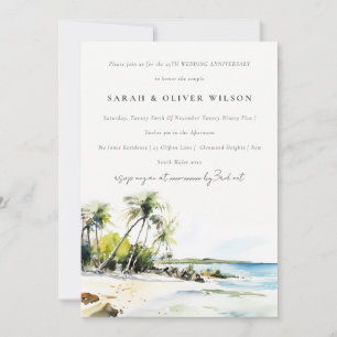 Convites Aniversário de Casamento com Destino à Beira-Mar T