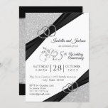 Convites Aniversário de Casamento com Glitter 25 Silver<br><div class="desc">🥇 UM DESIGN DE ARTE DE DIREITOS AUTORAIS ORIGINAL, DE Donna Siegrist, DISPONÍVEL SOMENTE NO ZAZZLE! Modelos de convite para eventos e festas de aniversário. Um design moderno pronto para personalizar o seu partido ou evento. ✔ Nota: Nem todas as áreas de modelo precisam ser alteradas. 📌 Se você precisar...</div>