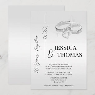 Convites Aniversário de Casamento com Glitzy Posh 70 Platin