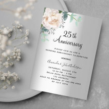 Aniversário de casamento da 25 floral de prata