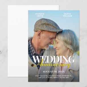 Convites Aniversário de casamento da foto romântica
