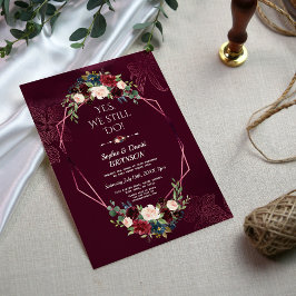 Convites Aniversário de Casamento da Geometria Floral Real