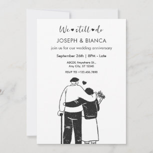 Convites Aniversário de casamento da ilustração do casal ma
