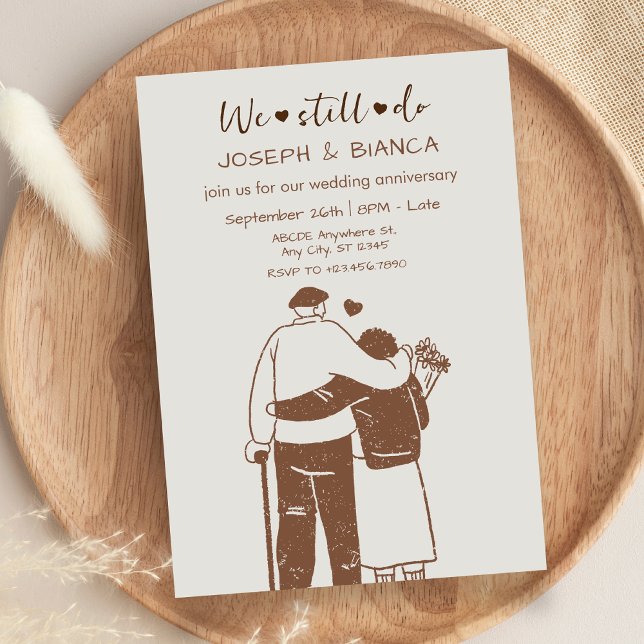 Convites Aniversário de casamento da ilustração do casal ma (Criador carregado)