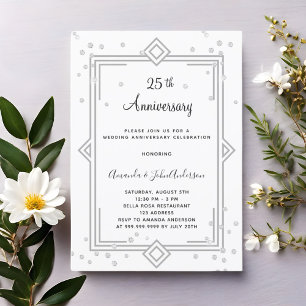 Convites Aniversário de casamento de 25 anos Art Deco Gatsb