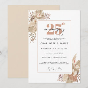 Convites Aniversário de casamento de 25 anos com script beg