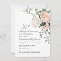 Aniversário de Casamento de 25 Anos Floral Rosa Aq