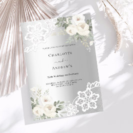 Convites Aniversário de casamento de 25 de luxo das flores 