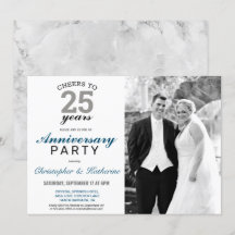 Aniversário de Casamento de 25 Silver Elegante