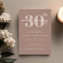 Convites Aniversário de casamento de 30 anos em roteiro beg