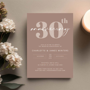 Convites Aniversário de casamento de 30 anos em roteiro beg