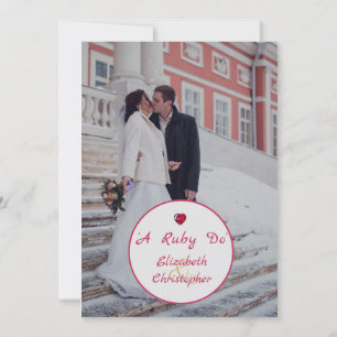Convites Aniversário de Casamento de 40 Anos Foto Elegante 