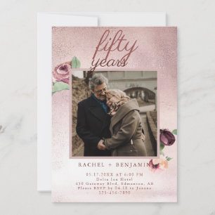 Convites Aniversário de Casamento de 50 Anos com Brilho Dou