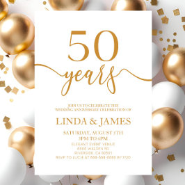 Convites Aniversário de Casamento de 50 anos de Champagne M