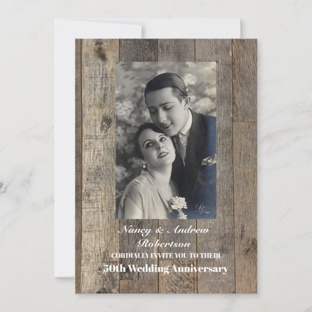 Convites aniversário de casamento de 50 anos no estilo west (Frente)