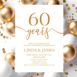 Convites Aniversário de Casamento de 60° Champagne Minimali