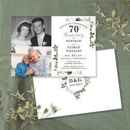 Convites Aniversário de Casamento de 70 Floral Então e Agor