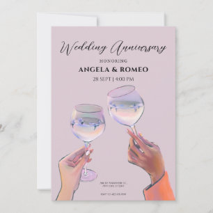 Convites Aniversário de Casamento de Brinde de Vidro