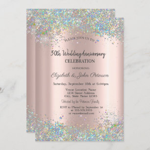 Convites Aniversário de Casamento de Confetti Colorido