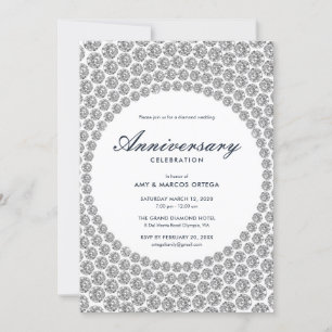 Convites Aniversário de Casamento de Diamante