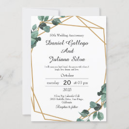 Convites Aniversário de Casamento de Emerald Greenery
