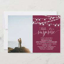 Aniversário de Casamento de Foto Burgundy 40th